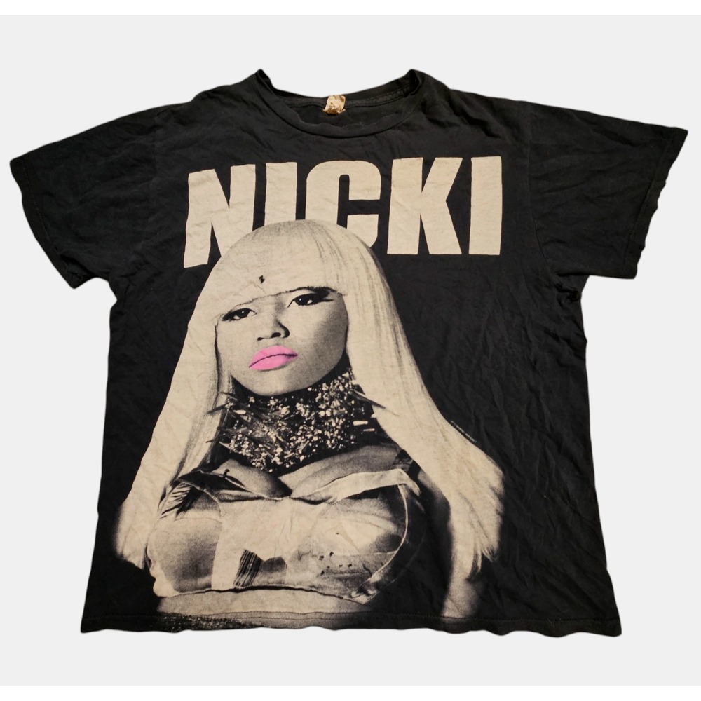 Nikki Minaj 2011 Tour Rap Tee T-Shirt Cash Money AOP Womens L Black Music